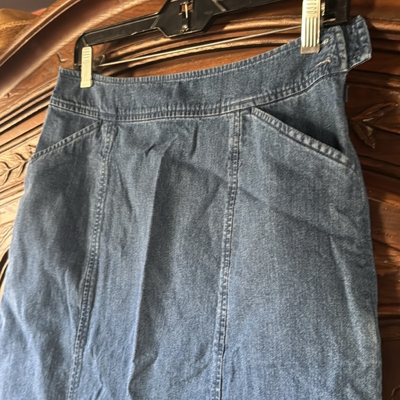 Pendleton Blue Jean Denim Midi Skirt Sz 8P w/ Pockets for Women - Picture 2 of 8